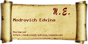 Modrovich Edvina névjegykártya